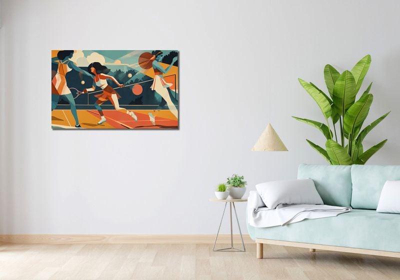 Obraz 100x60cm Mistrzynie Kortu zdjęcie 2