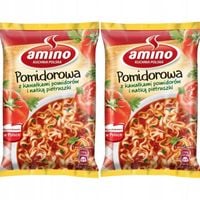Amino Zupa pomidorowa z kawałkami pomidorów i natką pietruszki 61 g x 2 szt