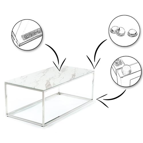 Ława Rekta Silver White 120 cm na Arena.pl