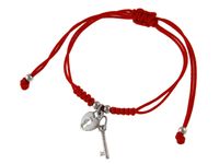 Bransoletka szczęścia celebrytka serce kluczyk klucz bawełna srebro 925 B0697