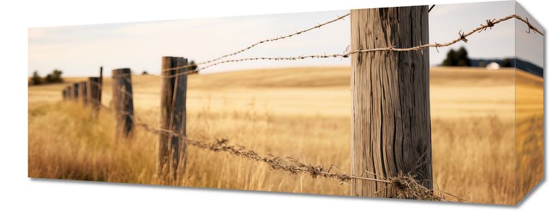 Obraz 50x20cm Płot na Polu zdjęcie 1
