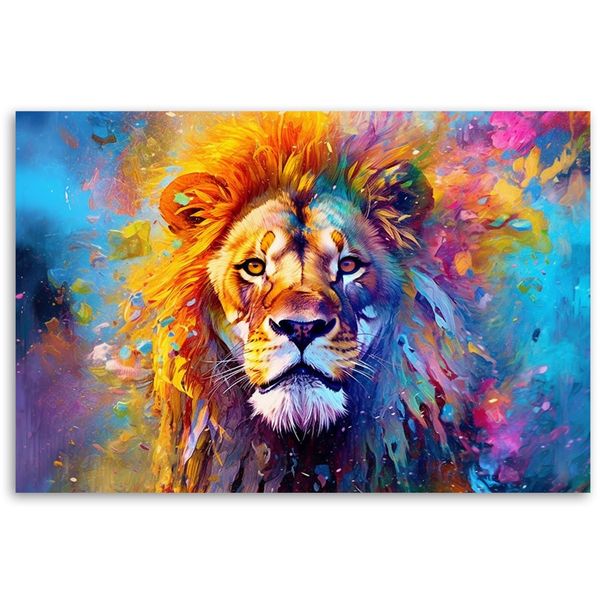 Emaga Obraz na płótnie, Kolorowa Abstrakcja Lew - 60x40 zdjęcie 3