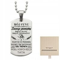 Nieśmiertelnik dla Syna z grawerem Prezent na Dzień Dziecka stal BLINGART