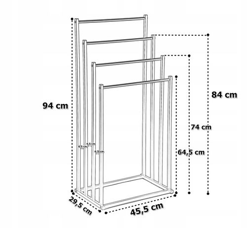 STOJAK CZARNY NA RĘCZNIKI WIESZAK STOJĄCY PODŁOGOWY ŁAZIENKOWY 4 na Arena.pl