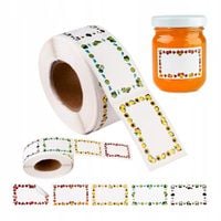 Zestaw 500szt naklejki etykiety na przetwory słoiki butelki dżemy miód soki