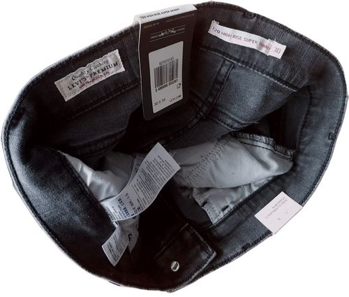 Damskie jeansy Levi's 720 czarne rurki wysoki stan 527970185 Levis W30/L34 na Arena.pl