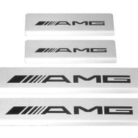 Listwa progowa MERCEDES GLA X156 AMG Stal nierdzewna 304 mat z czarnymi lit