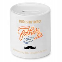 Skarbonka Dla Taty Dad Is My Hero Father's Day Z Nadrukiem Ze Zdjęciem