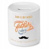 Skarbonka Dla Taty Dad Is My Hero Father's Day Z Nadrukiem Ze Zdjęciem
