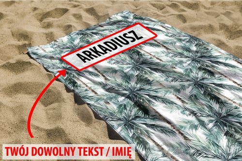 RĘCZNIK Palmy z twoim dowolnym tekstem 130x75cm 052F na Arena.pl