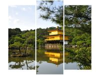 90 80CM OBRAZ T3 ELEM ZŁOTY DOMEK MITH HUANG DRUK ŚCIENNY