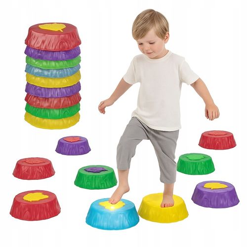 KAMIENIE BALANSUJĄCE SWIECĄCE TRENING RÓWNOWAGI SENSORYCZNE OGRODOWE 10szt. na Arena.pl