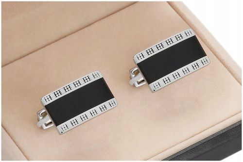 ELEGANCKIE SPINKI + PUDEŁKO Metalowe Spinki do Mankietów Koszuli Męskie c03 na Arena.pl