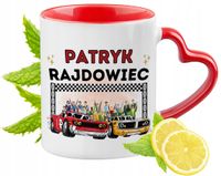 Kubek Czerwony Z Uszkiem W Kształcie Serca Dla Patryka Na Prezent