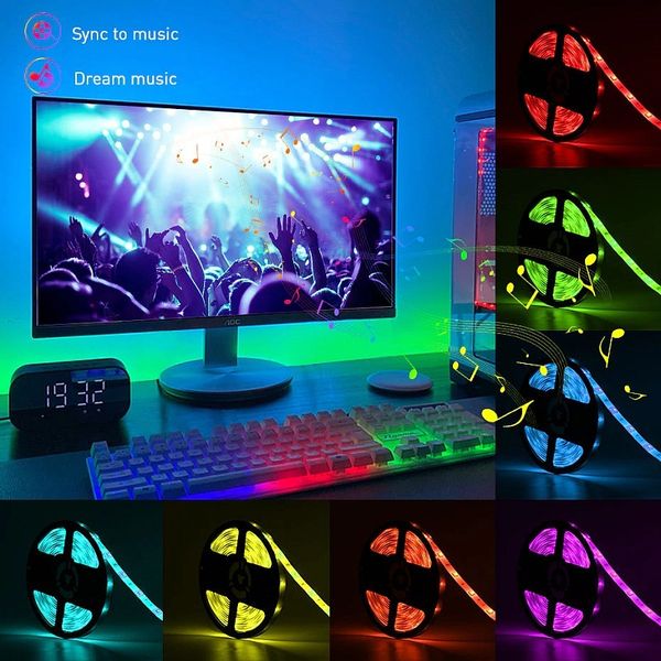 2*Taśma Smart Led 5050 Rgb 2*5M/12V Kontroler Muzyki Bluetooth zdjęcie 3