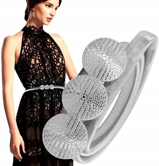 Srebrny Pasek Metalowy Sprężynka Pancerka Snake zdjęcie 1