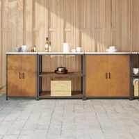 Zestaw do przechowywania w kuchni 3 pcs Rdzawy 240 x 50 x 92 cm