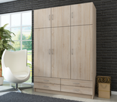 Garderoba Stela z szufladami 135 cm sonoma / buk