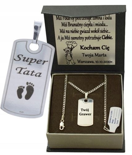 SREBRNY PEŁNY ŁAŃCUSZEK MĘSKI PANCERKA NIEŚMIERTELNIK PR. 925 GRAWER GRATIS na Arena.pl