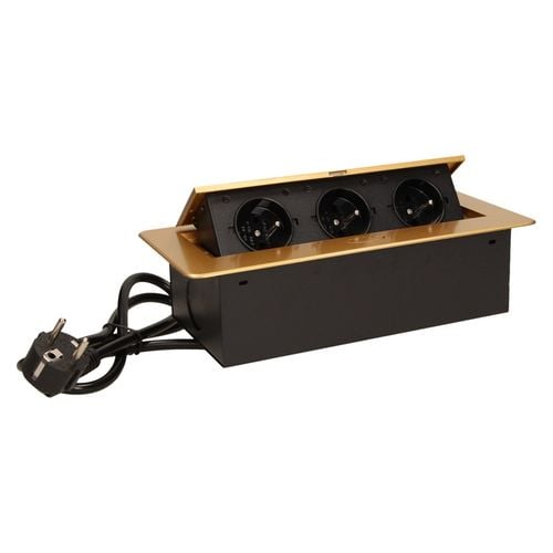 gniazda wpuszczane w blat 3x2p+z pł rant frezowany 1,5m zło - on-1337/c na Arena.pl