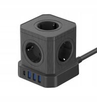 Kostka listwa zasilająca Newell GaN Power Cube 9w1 - czarna