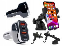 UNIWERSLANY UCHWYT SZYBA DESKA KRATKA MOCNA ŁADOWARKA 4xUSB 40W 2XPD 2XQC