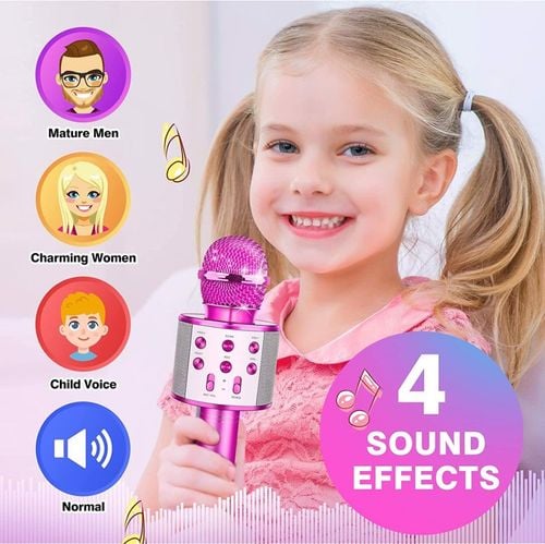mikrofon bezprzewodowy bluetooth głośnik różowy na Arena.pl