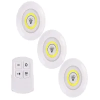 Zestaw 3x lampka cob bezprzewodowa przenośna lampa i pilot na baterie
