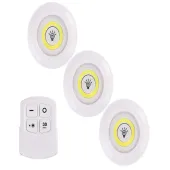 Zestaw 3x lampka cob bezprzewodowa przenośna lampa i pilot na baterie