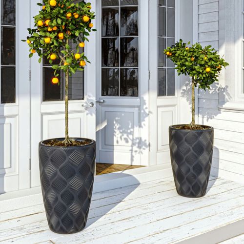 Doniczka okrągła Flow Slim 40 | Biały na Arena.pl