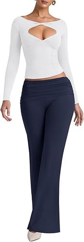 Spodnie damskie szerokie nogawki eleganckie legginsy wysoki stan XL na Arena.pl