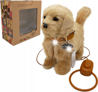 INTERAKTYWNY PIESEK NA SMYCZY maskotka CHODZI SZCZEKA GOLDEN RETRIEVER
