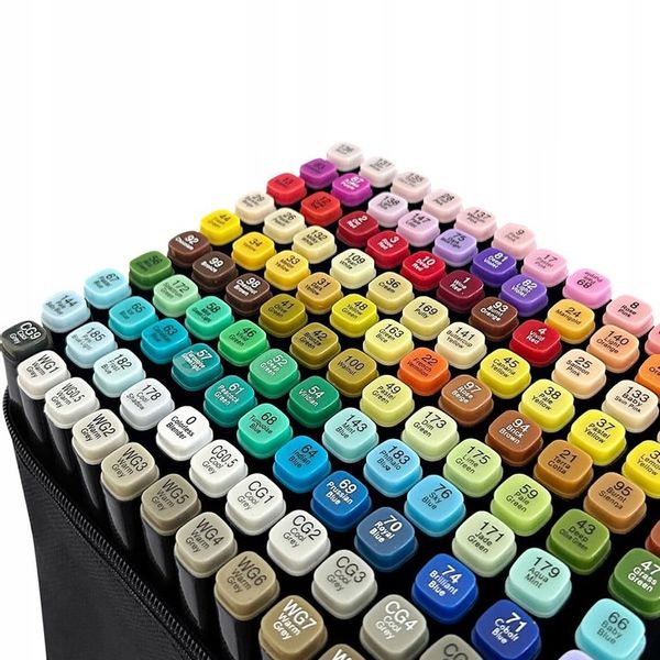 MARKERY ALKOHOLOWE 168szt. FLAMASTRY MAZAKI DWUSTRONNE PRO ZESTAW + TORBA zdjęcie 9