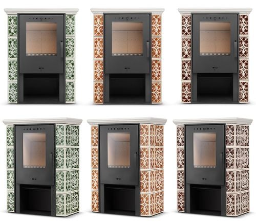 Kominek kaflowy piec wkład kominkowy wolnostojący koza JASMIN 3 kolory na Arena.pl