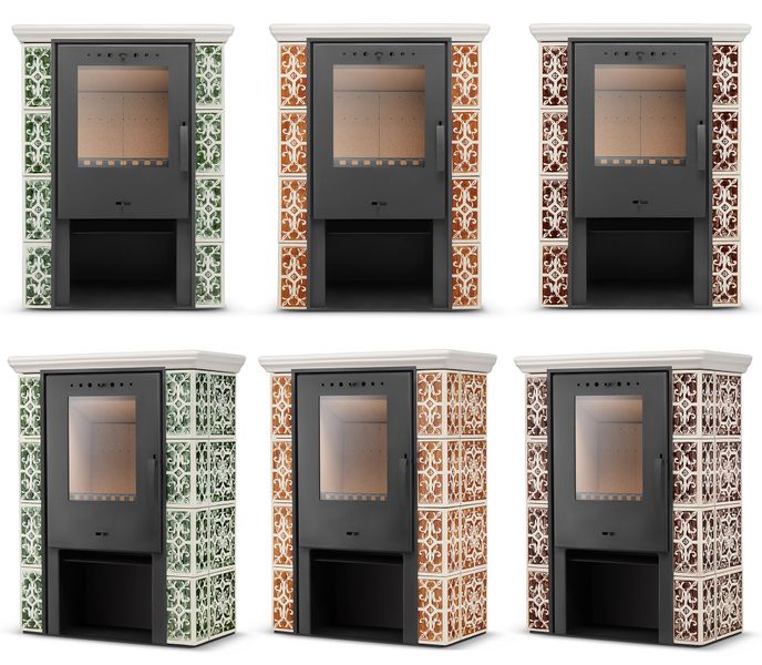 Kominek kaflowy piec wkład kominkowy wolnostojący koza JASMIN 3 kolory zdjęcie 2