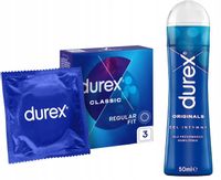 Durex Classic 3szt Klasyczne + Żel Intymny Nawilżający Originals 50ml