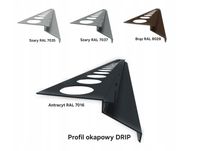 Profil okapowy DRIP prosty, balkon, taras, kamienny dywan, Antracyt RAL7016