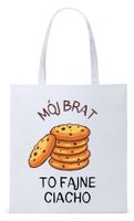 Dla Brata Na Prezent Torba Eco Biała Shopper Z Nadrukiem Ze Zdjęciem