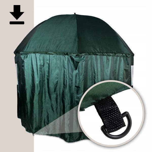DUŻY PARASOL WĘDKARSKI 240cm WODOODPORNY namiot Z BOKAMI na ryby PARASOL zdjęcie 14
