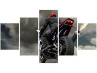 75CM 120 OBRAZ 5 ELEM CZERWONY ŚCIGACZ ŚCIENNY DRUK