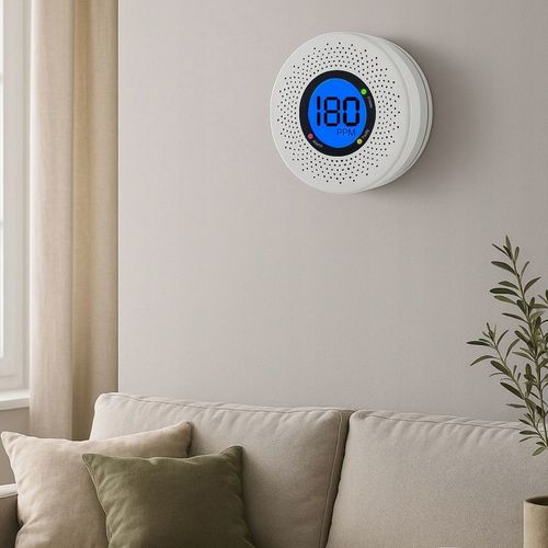 CZUJNIK CZADU DETEKTOR TLENKU WĘGLA CO BEZPRZEWODOWY EKRAN LCD PRO+ na Arena.pl