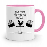 Kubek Różowy Prezent Dla Sekretarki Najlepsza Z Nadrukiem Ze Zdjęciem