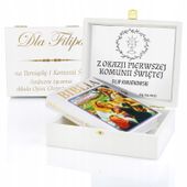 Biblia dla dzieci prezent na Komunię SZKATUŁKA Pamiątka Komunii +GRAWER
