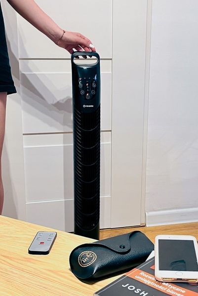 Wentylator Wiatrak Kolumnowy Obrotowy + PILOT Revento Zephyr Black Czarny zdjęcie 10