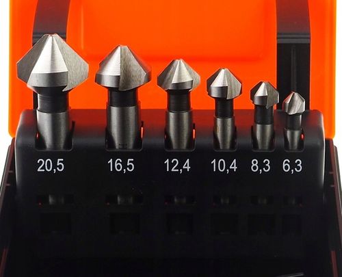 Frez stożkowy pogłębiacz fazownik 90st 6szt kobalt na Arena.pl