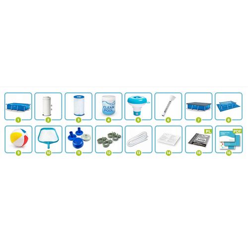 Basen ogrodowy stelażowy 450 x 220 x 84 cm 15w1 INTEX 28273 na Arena.pl