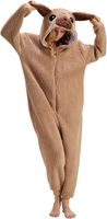 Kigurumi Piżama Onesie Kostium Mops Unisex Miękki i Wygodny Beżowy XL