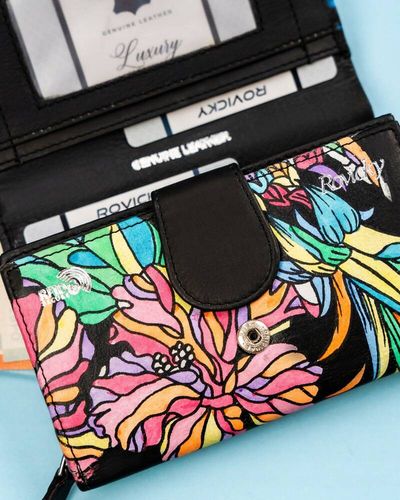 pojemny, skórzany portfel damski na zatrzask - rovicky na Arena.pl