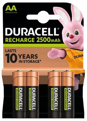 4x Duracell AA R6 - akumulatorek NiMH 2500mAh, najwyższa pojemność na Arena.pl
