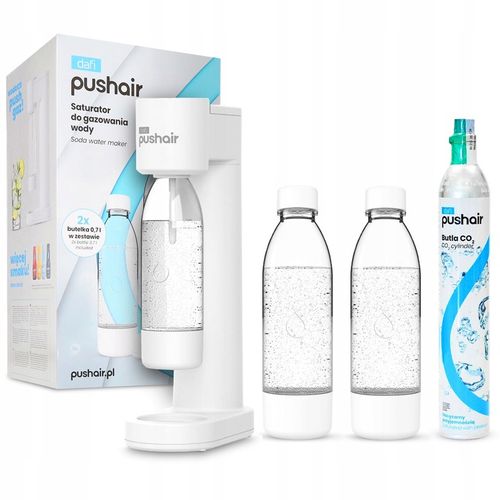 Saturator do wody Dafi PushAir + 2 x butelka 0,7 L + nabój CO2 zestaw na Arena.pl